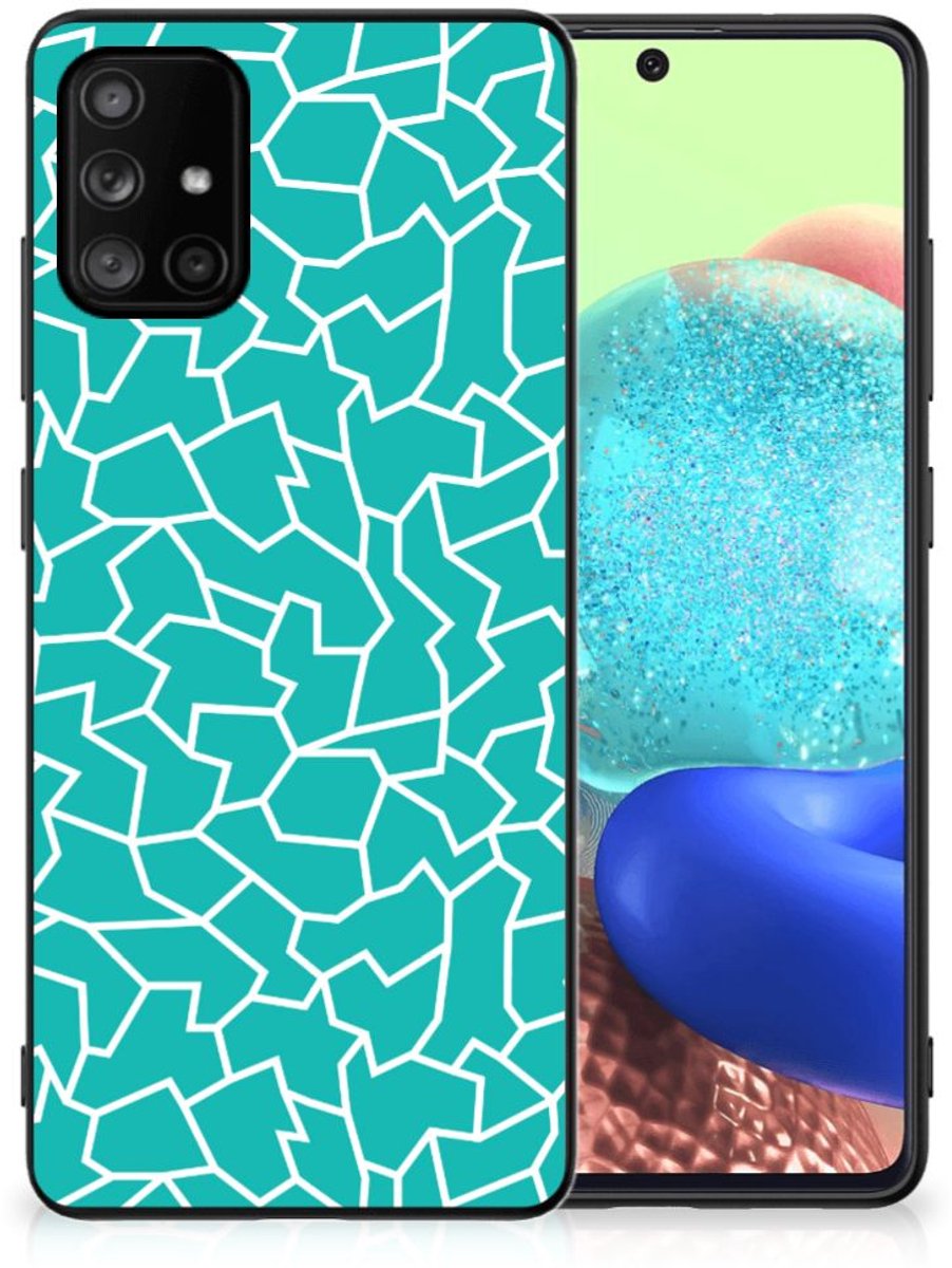 Back Cover voor Samsung Galaxy A71 Leuk Telefoonhoesje Cracks Blue