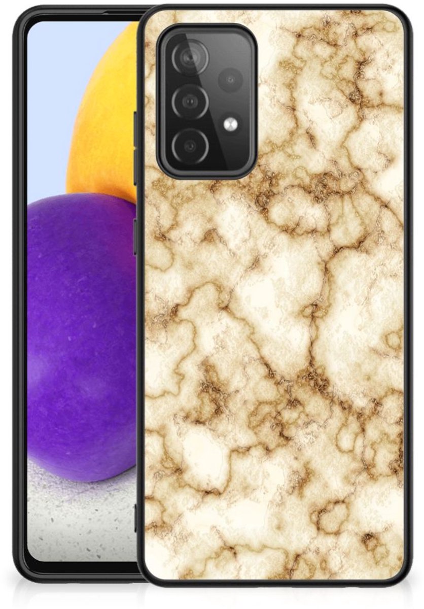 Samsung Galaxy A72 (5G/4G) Marmeren Print Telefoonhoesje Marmer Goud