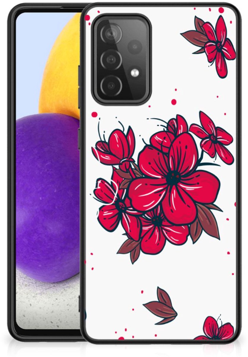 Back Cover voor Samsung Galaxy A72 (5G/4G) Bloemen Hoesje Blossom Red