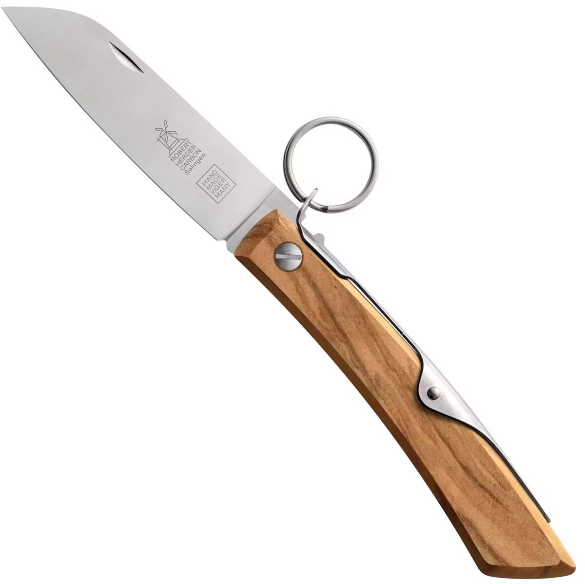 Robert Herder IBEX 80 – Zakmes – Carbonstaal – Olijfhout handvat – Ratchet-Lock