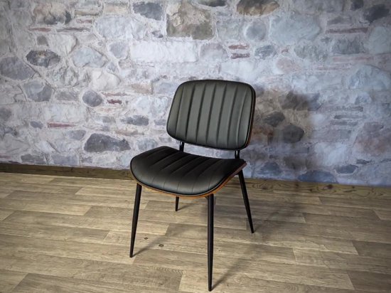 Set van 6 eetkamerstoelen MCW-O44, keukenstoel Stoel, gebogen hout kunstleer Oeko-Tex MVG ~ naturel, zwart