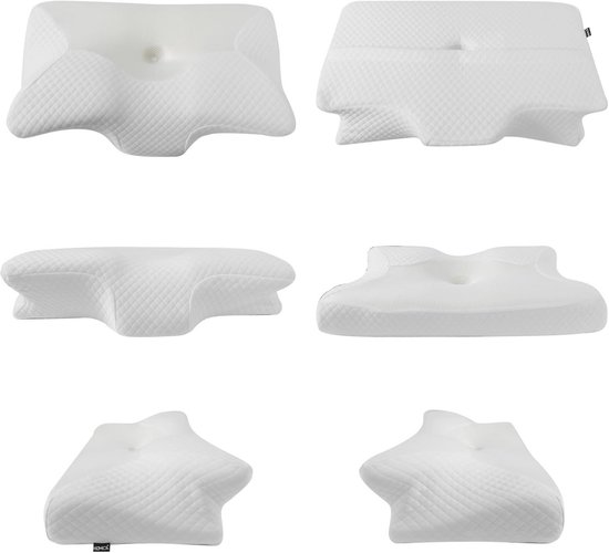 Frelook Orthopedisch Traagschuim Hoofdkussen - Ergonomisch Voor Zij-, Rug- En Buikslapers - Lichtgrijs