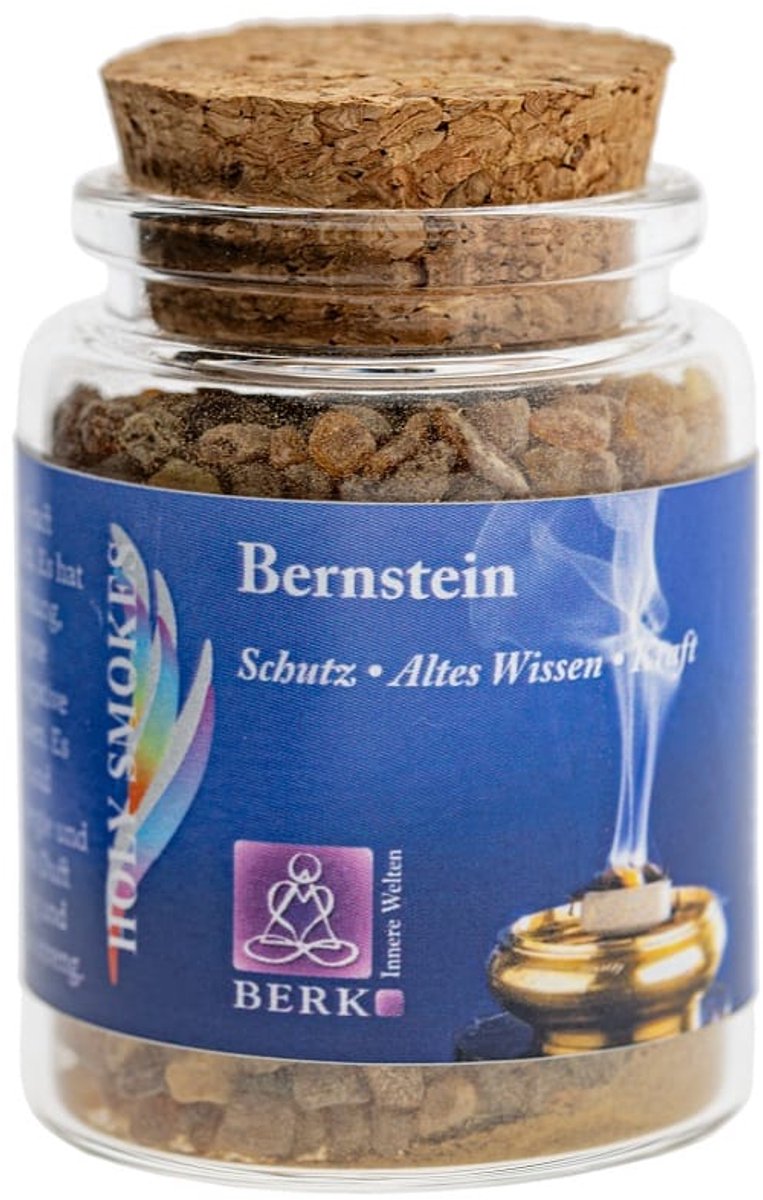 Wierookhars Barnsteen in Glas