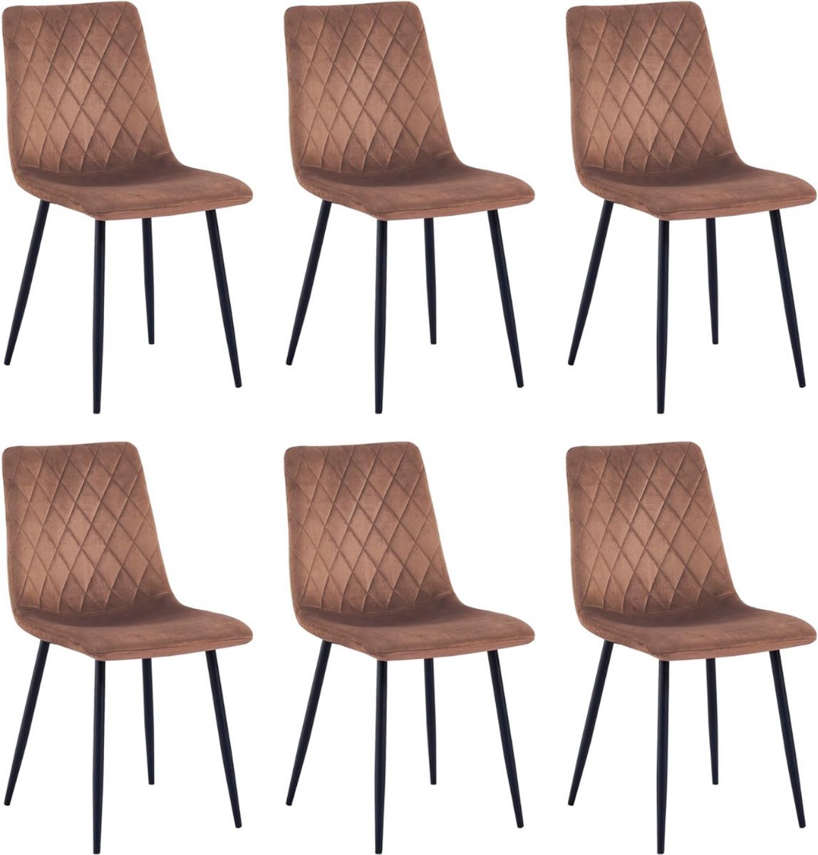 Thuys – Stoelen 6 Stuks – Stoelen – ‎54 x 44 x 87 cm – ‎Bruin