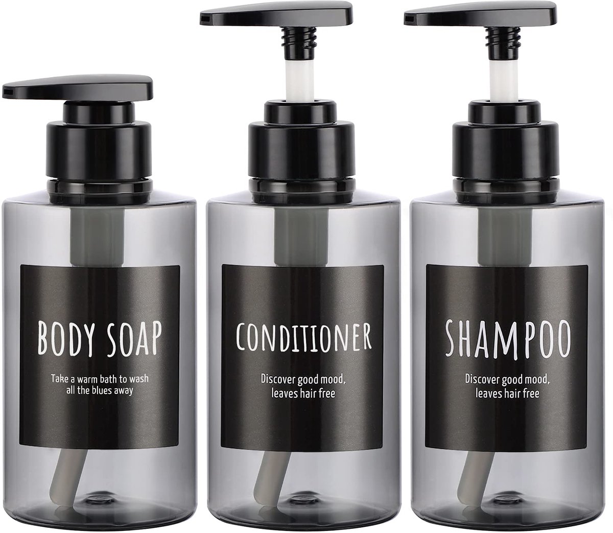 Ibenzoa® Lege Lotion Dispenser Flessen Set, 3 Stuks - 300 ml - Kunststof Pompdispenser voor Shampoo, Douchegel & Meer