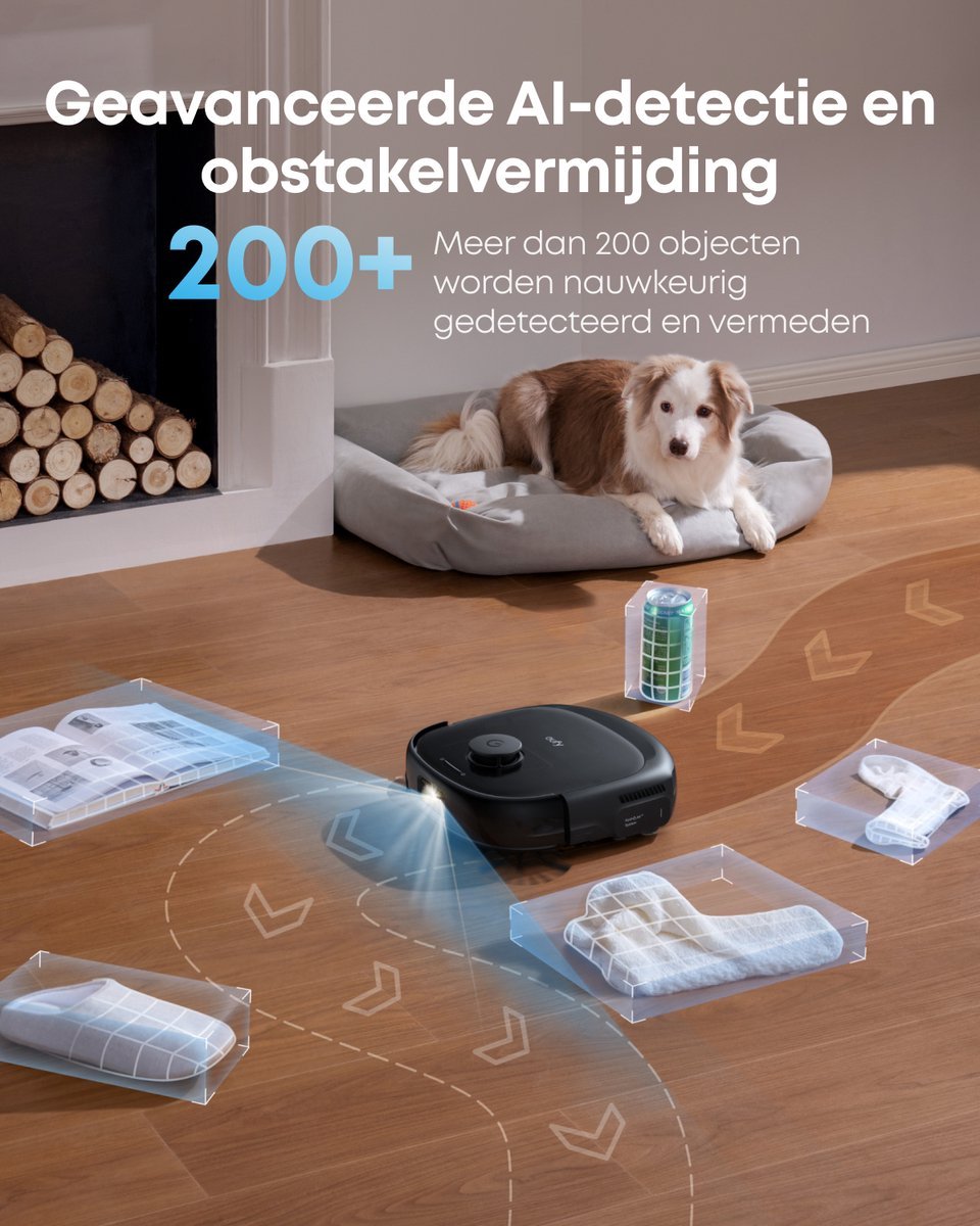 eufy Omni E25 - Robotstofzuiger met Vervangingssets - HydroJet dweilsysteem - 20.000 Pa zuigkracht - DuoSpiral borstels die ontklitten - CornerRover arm voor het schoonmaken van hoeken - alles-in-één station — afbeelding 7