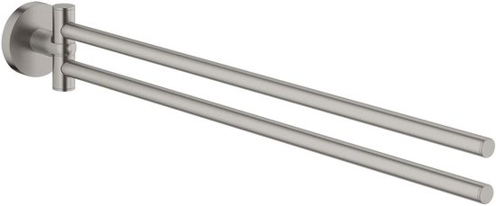 GROHE Start Cube - Multi- Badhanddoekhouder (Materiaal: metaal, 600 mm (afstand 558 mm), verborgen bevestiging), mat zwart, 410992430