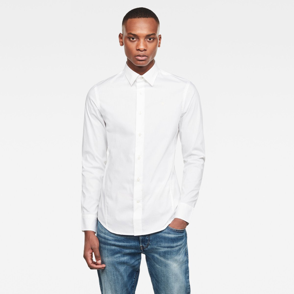 G-Star Dressed Super Slim Shirt ls Heren Shirts Wit