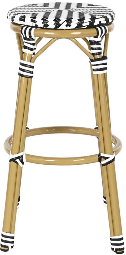 Tabouret Home ESPRIT Métal bicolore Rotin synthétique 39,5 x 39,5 x 74,5 cm