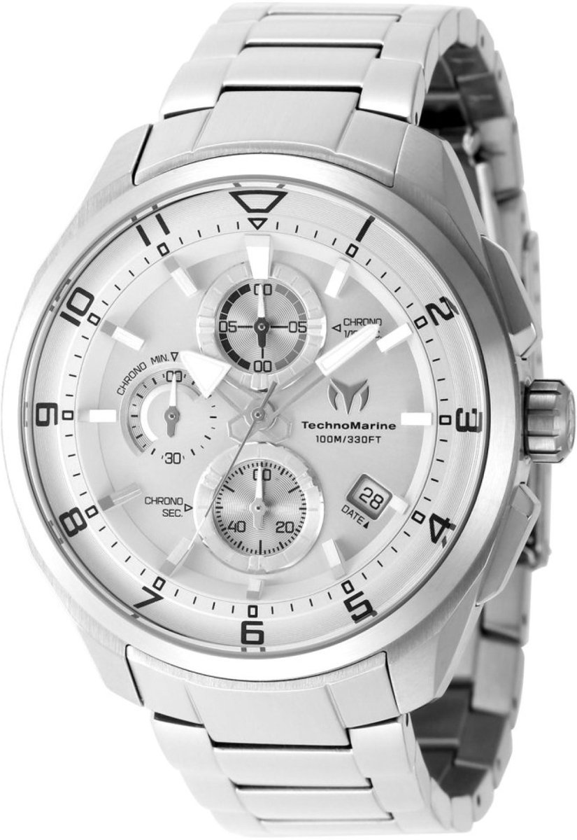 TechnoMarine OCEAN - QUANTUM TM-318129 Heren Horloge - Waterdicht - Analoog - Quartz Uurwerk - Roestvrij Staal met zilveren Wijzerplaat - 44mm
