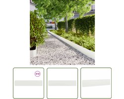 vidaXL Tuinrand - Gazonranden - Gazonranden 10 st 20x103 cm koudgewalst staal wit - Terrasrand - Borders - Groenvoorziening