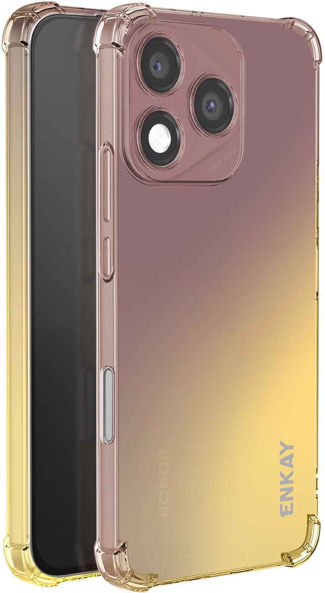 ENKAY, Hoes voor Honor 400 Lite Zacht Versterkte Hoeken Gradient Ontwerp, Paars