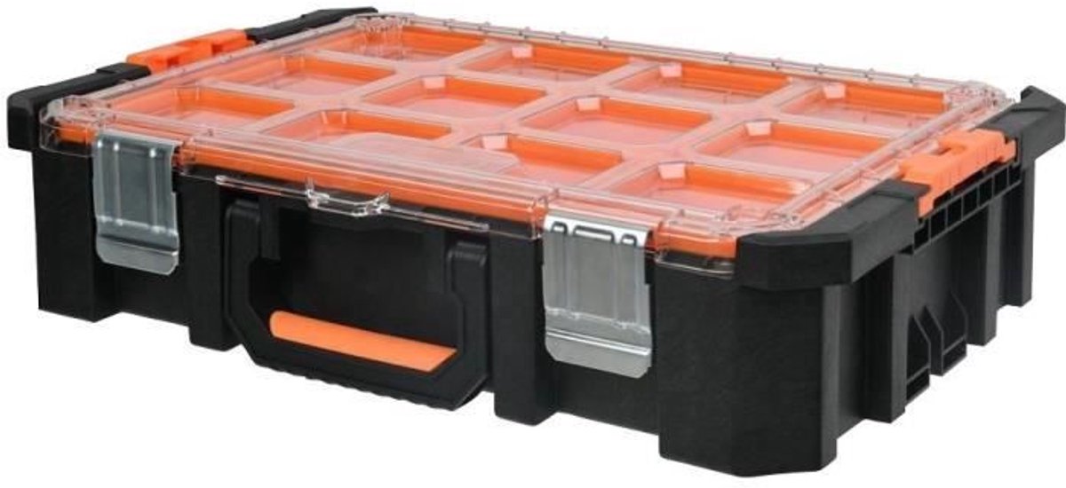 Organizer case - TOOD - 12 uitneembare compartimenten - Transparant deksel - 53x37x13 cm