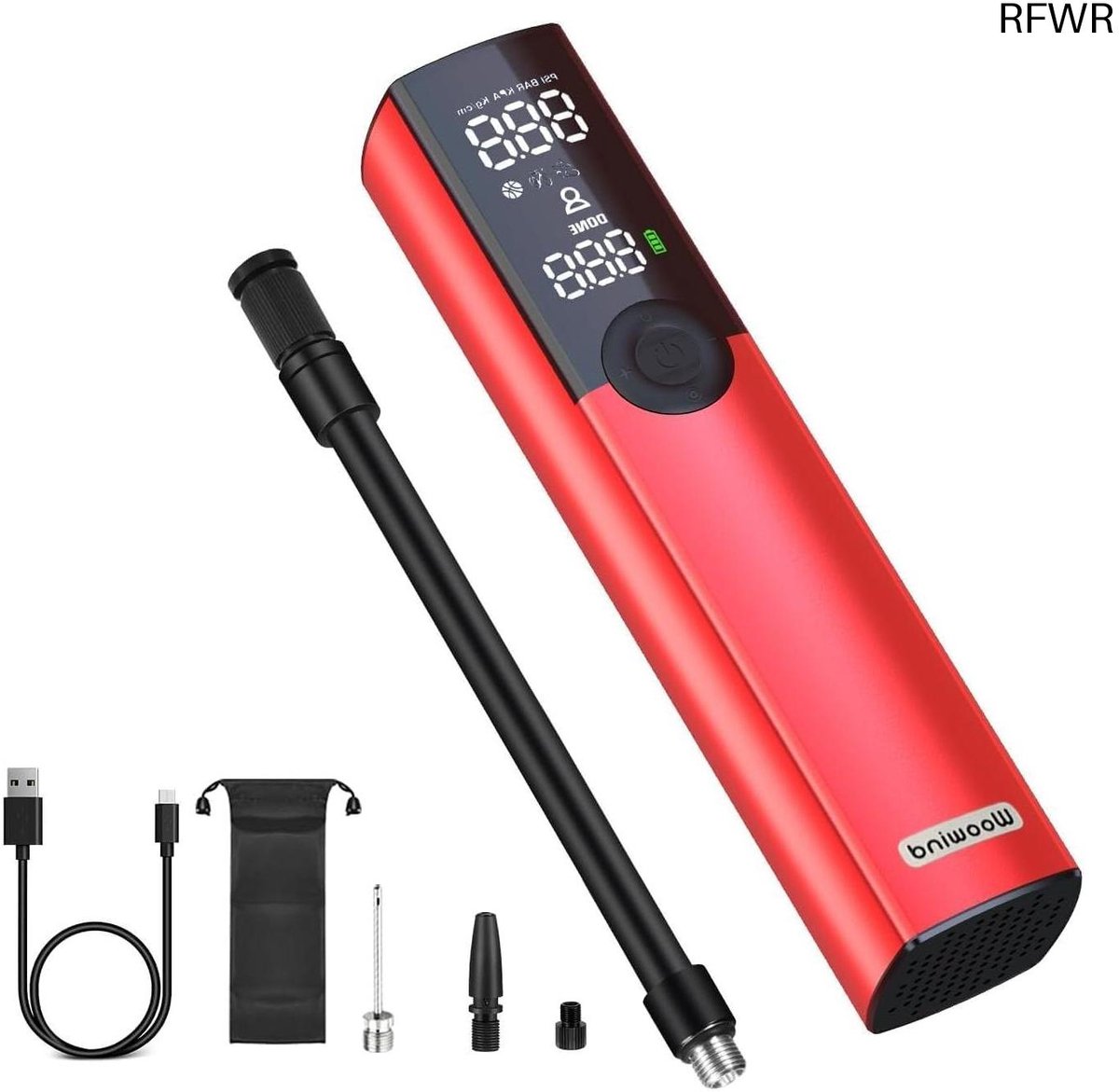 RFWR® Elektrische Fietspomp - Mini Draagbare Luchtcompressor tot 150 PSI voor Fietsen, Motorfietsen en Sportballen
