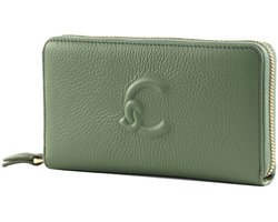COCCINELLE Leren portemonnee Dulse Soft Zip Around Wallet Greenery mintgroen