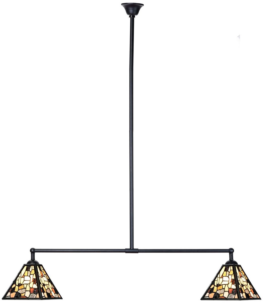 Coloured by Art Tiffany T-lamp 2 lichts Fallingwater Small - Art Deco Trade Zwart