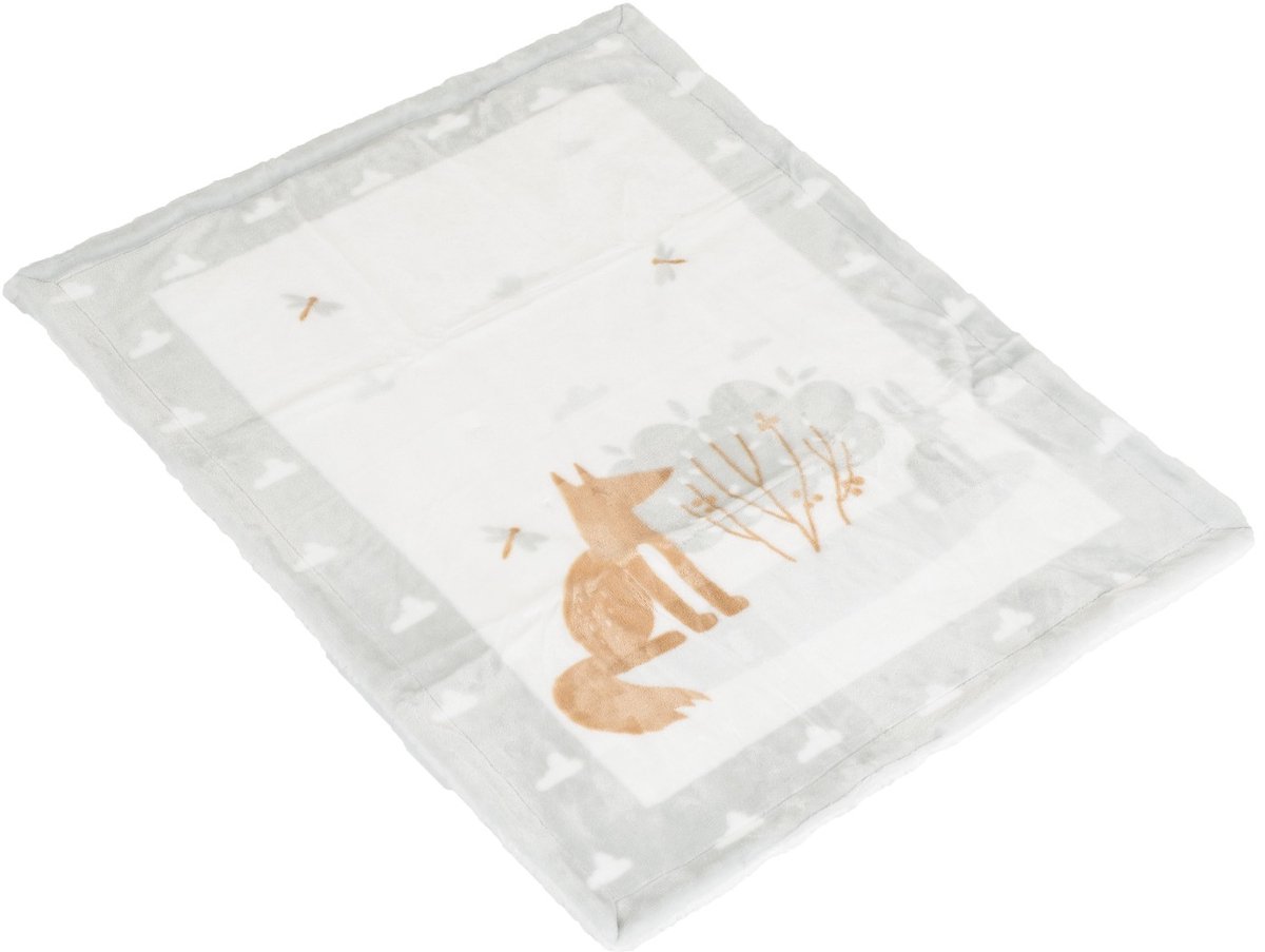 Cangaroo Sherpa Little Friends Grey 80 x 110 cm Wiegdeken