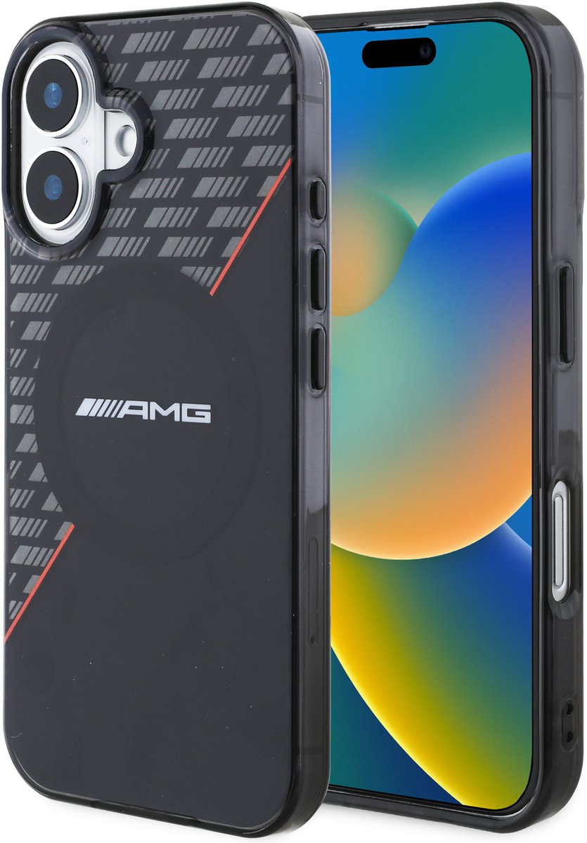 AMG - iPhone 16 - Backcover hoesje - Double layer - Magsafe - Zwart