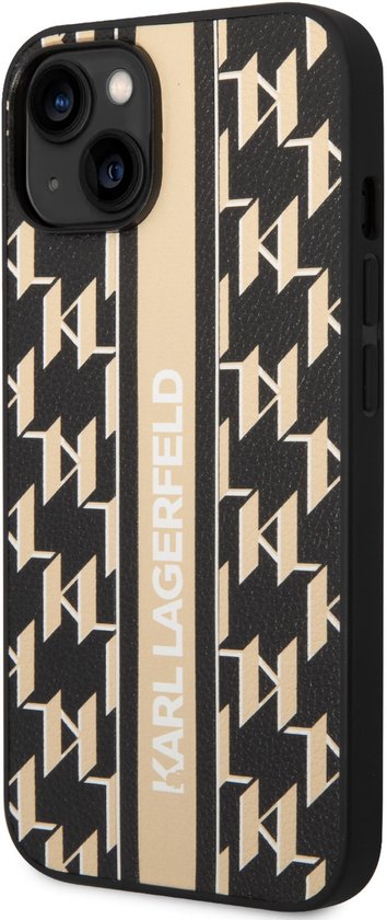 Coque arrière à rayures Monogram Karl Lagerfeld - Apple iPhone 14 (6,1") - Marron