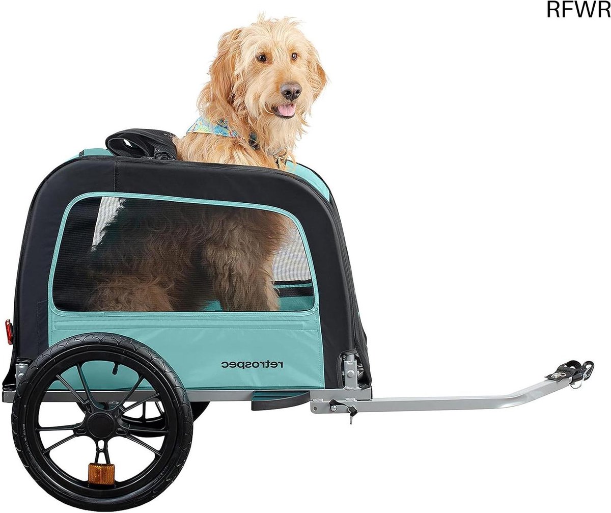 RFWR® Fietskar voor huisdieren voor kleine en middelgrote honden, opvouwbaar met antislip vloer, interne riem en 40 cm wielen