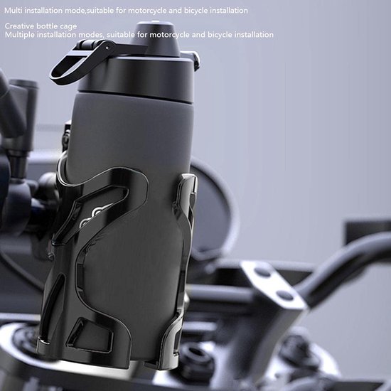 Flessenhouder - Fiets - Mountainbike - Waterbekerhouder - Lichtgewicht - Aluminium Legering met Schroeven en Gereedschap voor Buitenactiviteiten - Motorfiets - Zwart — afbeelding 5