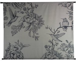 HD Collection Wanddoek Vogels Grijs 145x3x110cm