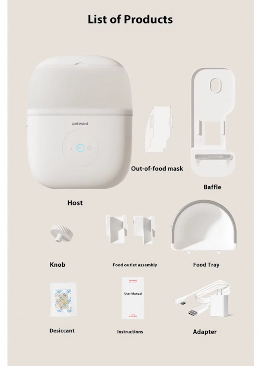 LaNicole-Automatische voerbak-Pet feeder 1.8L-Huisdiervoeder-Dispenser-Hangend-Konijnen-kleine dieren-met Camera-2.4G/5G Wifi milijoen pixels HD-Camera WIFI thumbnail 5