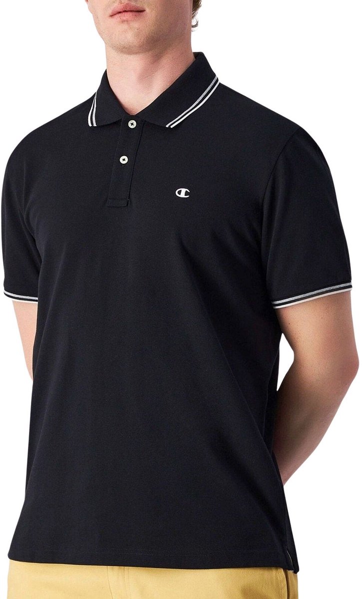 Champion Cotton Piqué Polo Heren Zwart