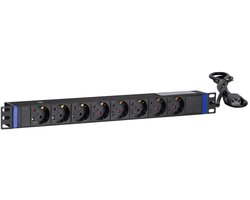 DSIT 19 inch 8 voudige stekkerdoos met C14 stekker - geschikt voor serverkast - patchkast en flightcase