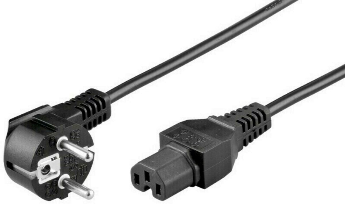 goobay Stroomkabel C15 met warmteplug kabel 2 meter