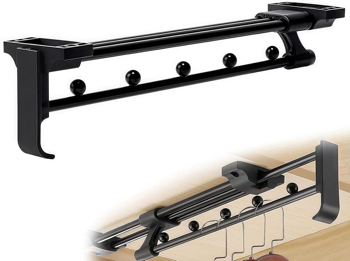Allecto Plus - Uittrekbare kledingstang 30 cm - verstelbaar en telescopisch - ideaal voor kasten en opslag - praktische oplossing