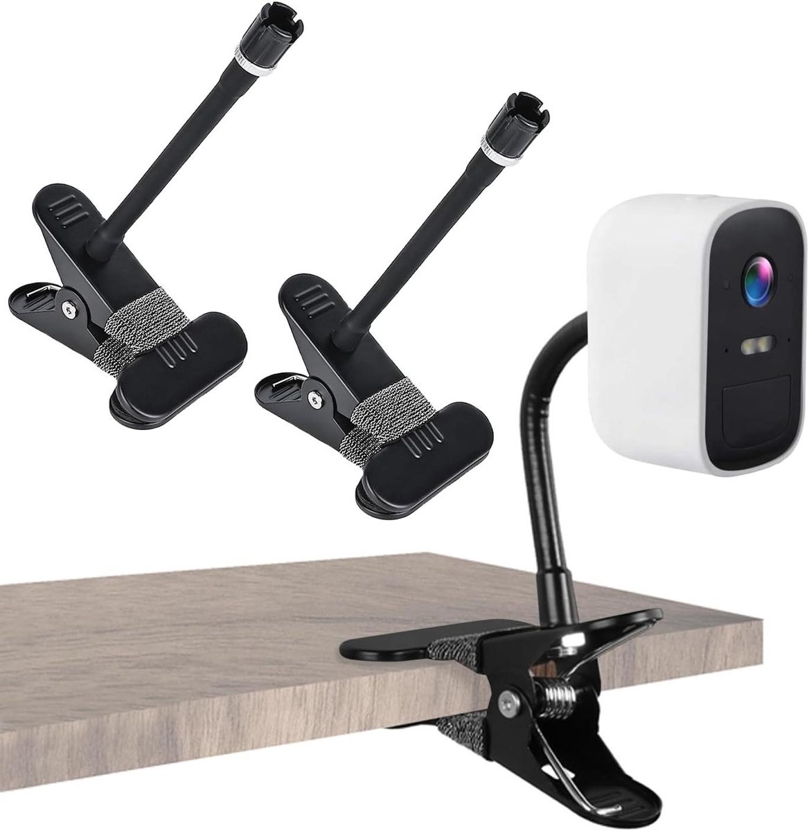 Allecto Plus - Flexibele Houder voor Beveiligingscamera's - Universele Masthouder voor Binnen en Buiten - Metalen Klemhouder - Set van 2 Stuks - Geschikt voor Eufy Cam 2C/2C Pro/3/3C - Blink-camerahouder met Flexibele Arm