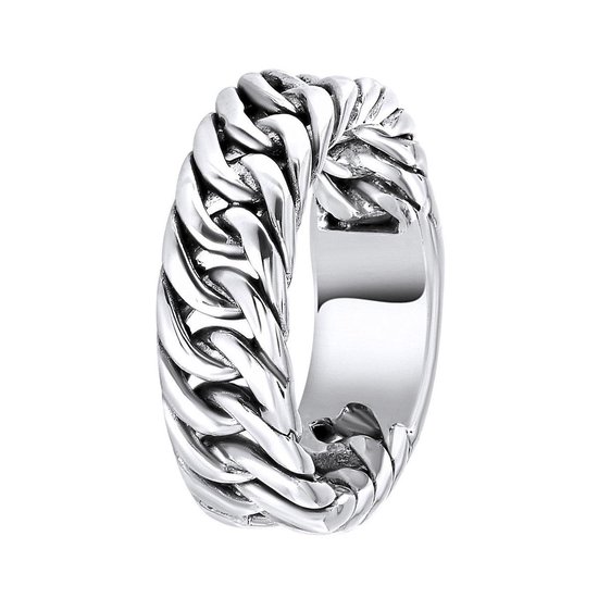 Lucardi - Zilveren ring gourmet schakel | bol.com