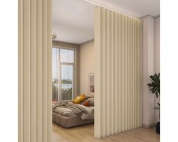 Verduisterende Gordijnen – Qelus – Gordijn Kant en Klaar – Blackout Curtains met Metalen Haken -B 254 x H241cm – Beige – 1 stuks
