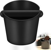 Uitklopbak Koffie - Uitklopbak voor Koffie en Espresso - Koffieresidubak - Koffie Knock Box - Duurzaam - Antislip - Kunststof - met Verwijderbare Knock Bar - Zwart
