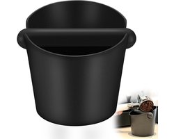 Uitklopbak Koffie - Uitklopbak voor Koffie en Espresso - Koffieresidubak - Koffie Knock Box - Duurzaam - Antislip - Kunststof - met Verwijderbare Knock Bar - Zwart