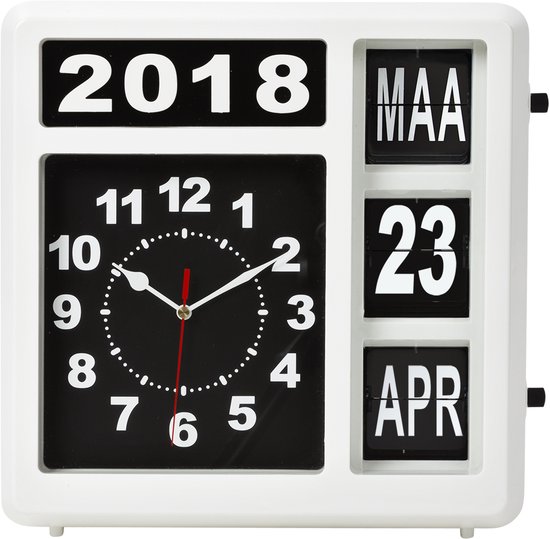 Horloge Murale Flipchart Avec Calendrier - 31 X 31 Cm - Néerlandais