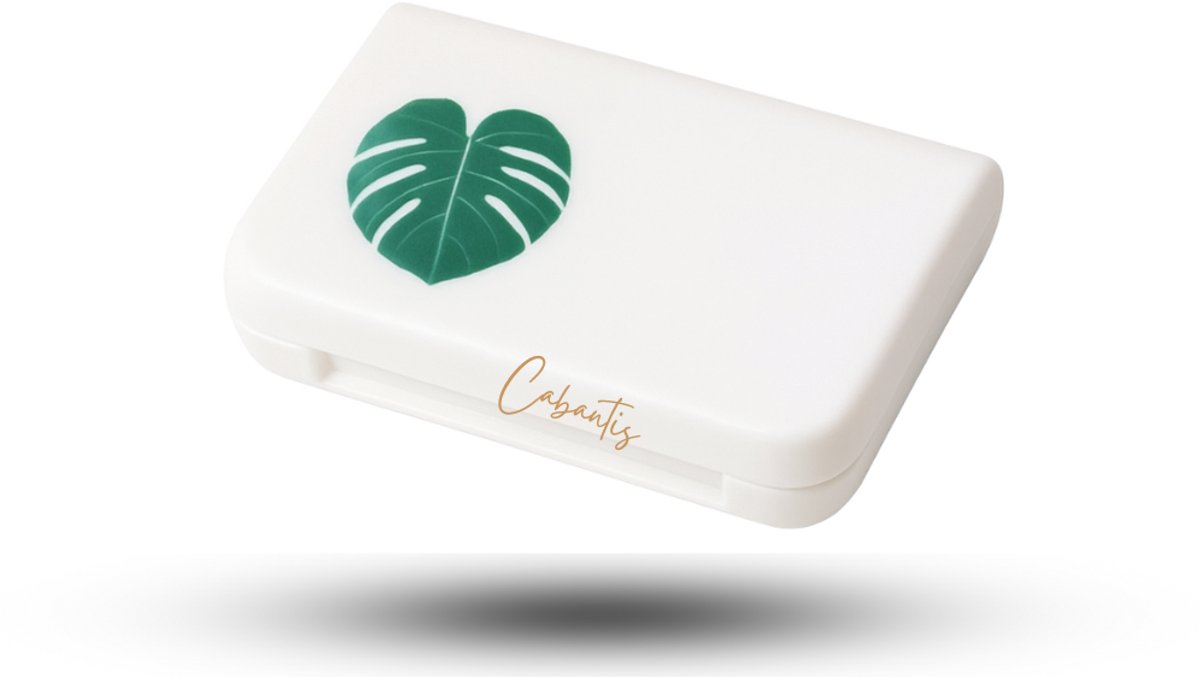 Cabantis®Mini-Pillendoos – Compact Medicijndoosje – Pill Organizer Reisformaat -Leaf (Blad)