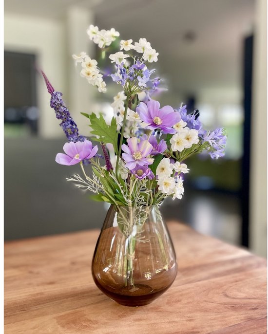 Zijden bloemen boeket - Zijden Boeket Lila Lucht - Onderhoudsvrij - Kunstbloemen