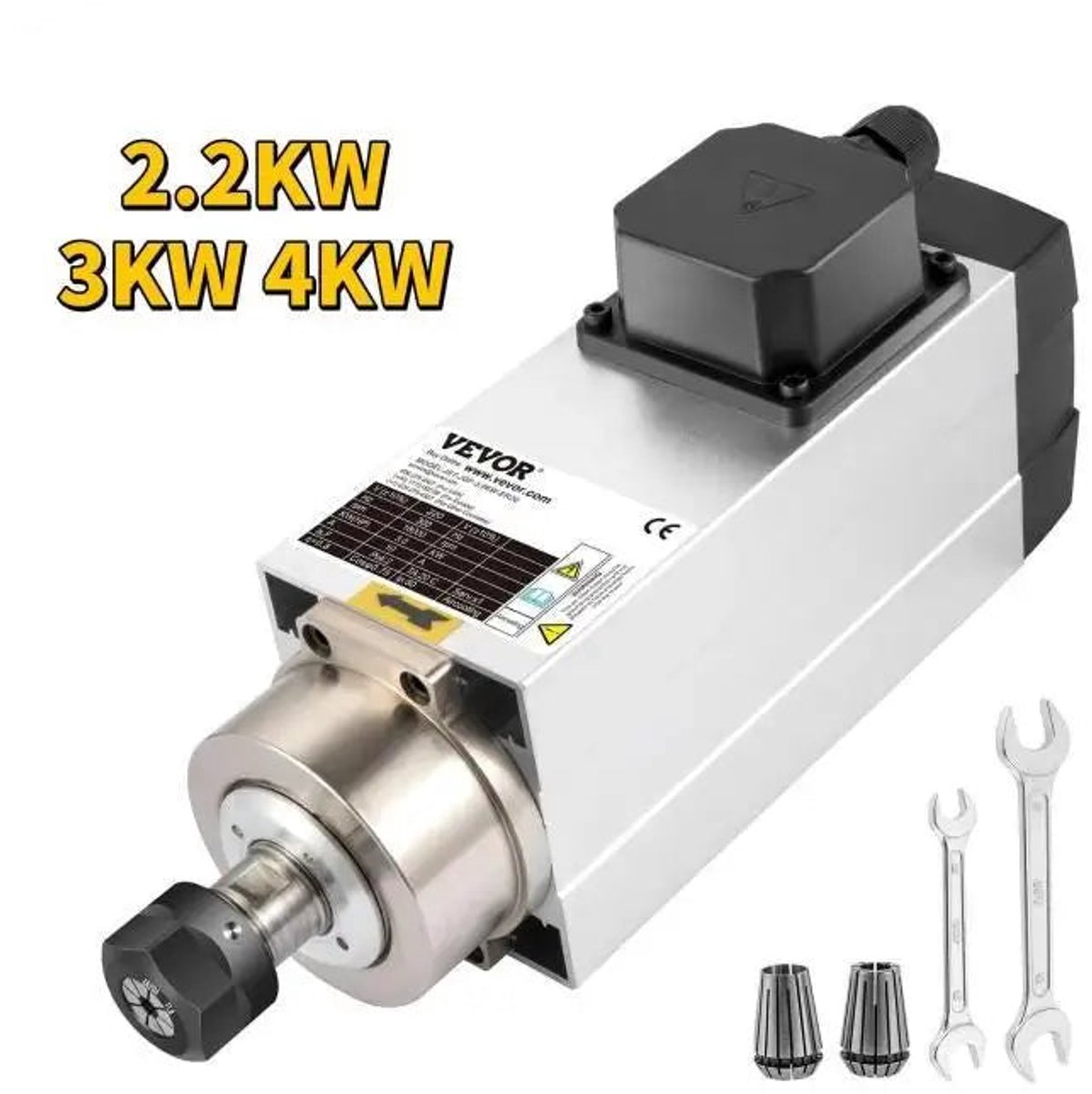 Motor - Spindelmotor - Luchtgekoelde Spindelmotor - Elektromotor - 4KW ER25 Vierkant - voor CNC-Frees Graveerfreesmachine Gebruik