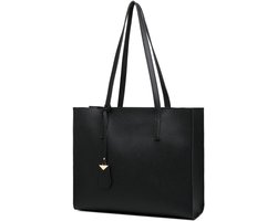 Handtassen, grote boodschappentassen voor dames, mode, school, werk, casual tassen met rits, A-zwart, westerse stijl
