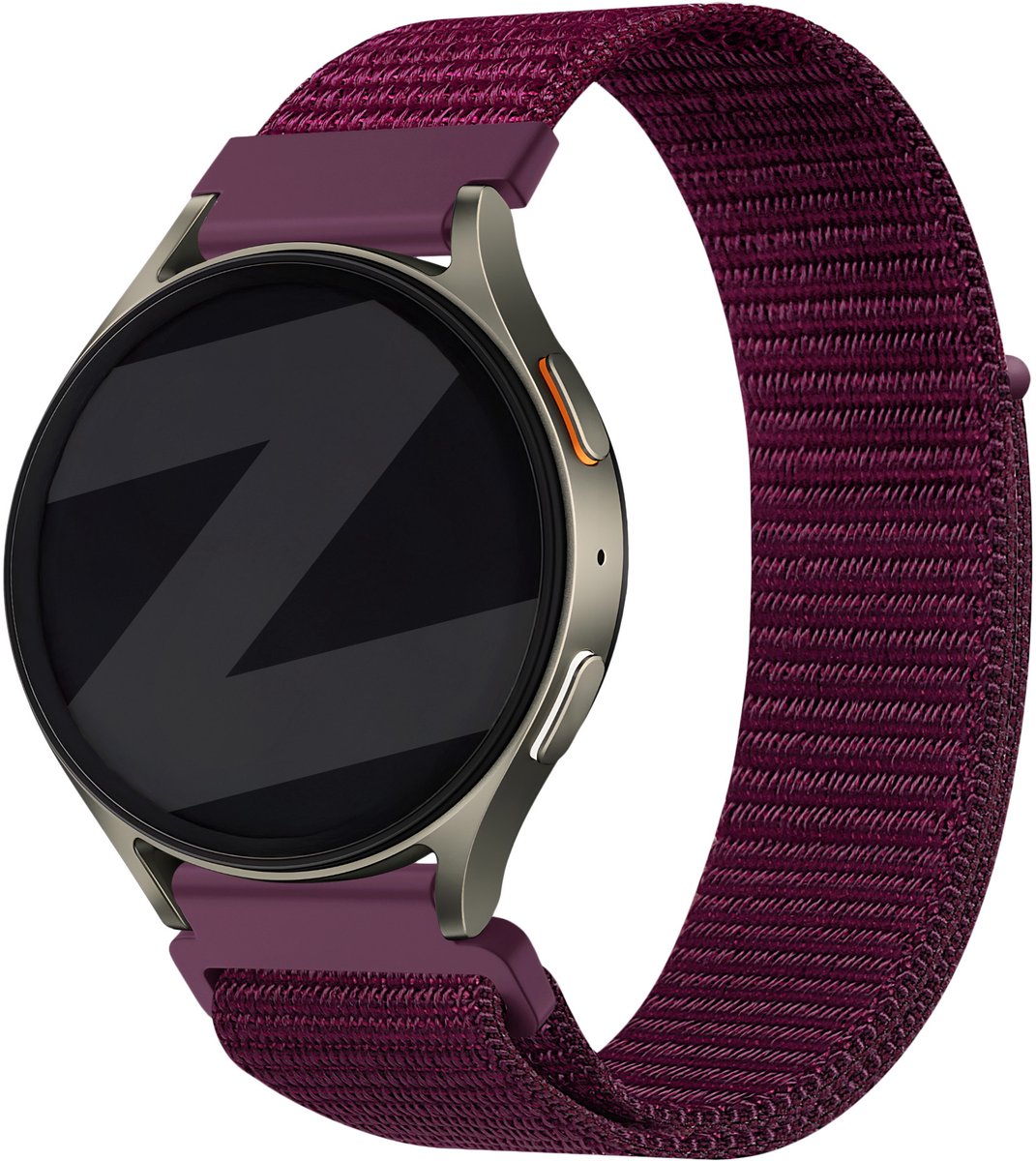 Bandz Smartwatch bandje 18mm nylon 'Easy fit' - geschikt voor Huawei Watch GT 5 Pro - 42mm / GT 5 - 41mm / GT 4 - 41mm / Watch 5 - 42mm - Fossil Gen 5e - 42mm / Gen 6 - 42mm - Withings ScanWatch Light / Steel HR - 36mm (plum)