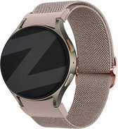 Bandz Elastisch nylon bandje 'Easy fit' - Geschikt voor Samsung Galaxy Watch 7 (40 & 44mm) / Galaxy Watch 6 Classic (43 & 47mm) / Galaxy Watch 5 (Pro) / Galaxy Watch 4 (Classic) / Galaxy Watch FE (milk tea)
