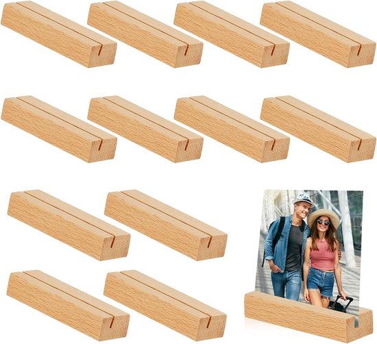 OLYCRAFT 20 stuks houten kaarthouder 11 g houten tafelnummerhouder