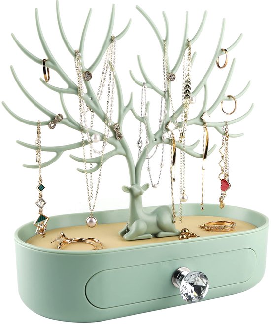 Boraboi® Elegant sieraden display rek met gewei ontwerp en opberglade ...