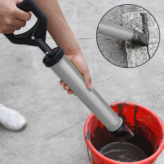 Voegenpistool voor mortel - mortelspuit - roestvrijstalen mortelpomp - handmortelpomp - voegenpistool - mortelwerper van roestvrij staal - handmatige mortelwerper - met 4 sproeiers en 3 rubberen mondstukken - voegwerk gereedschap van Merkloos	 — afbeelding 5