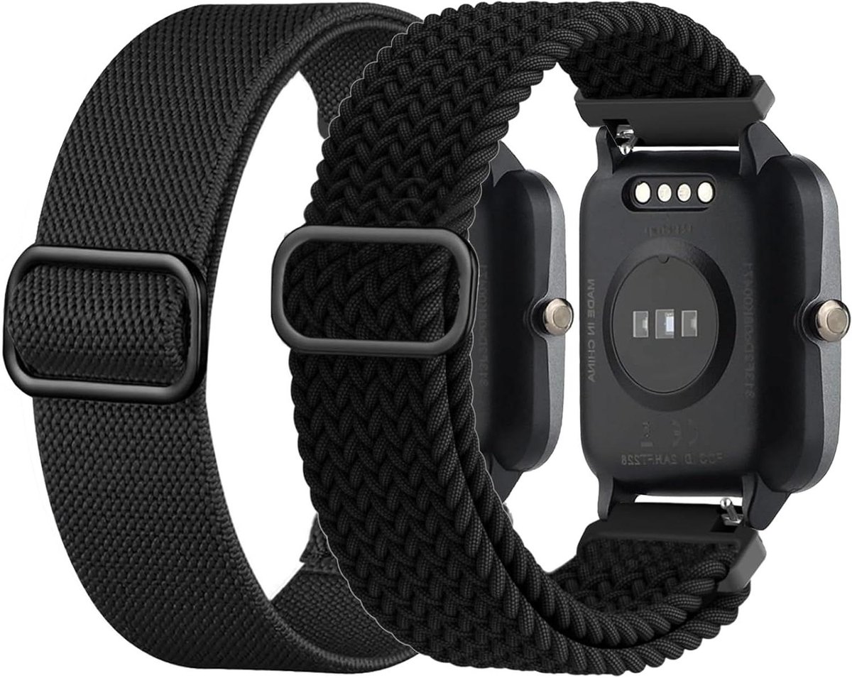 Allecto Premium - Elastische Nylon Horlogeband voor Veryfitpro ID205L - 19mm Loop - Geschikt voor Willful, YAMAY, SW020, SW021, SW023, SW025, ID205S, ID205UFitpolo - Comfortabele en Duurzame Horlogeband