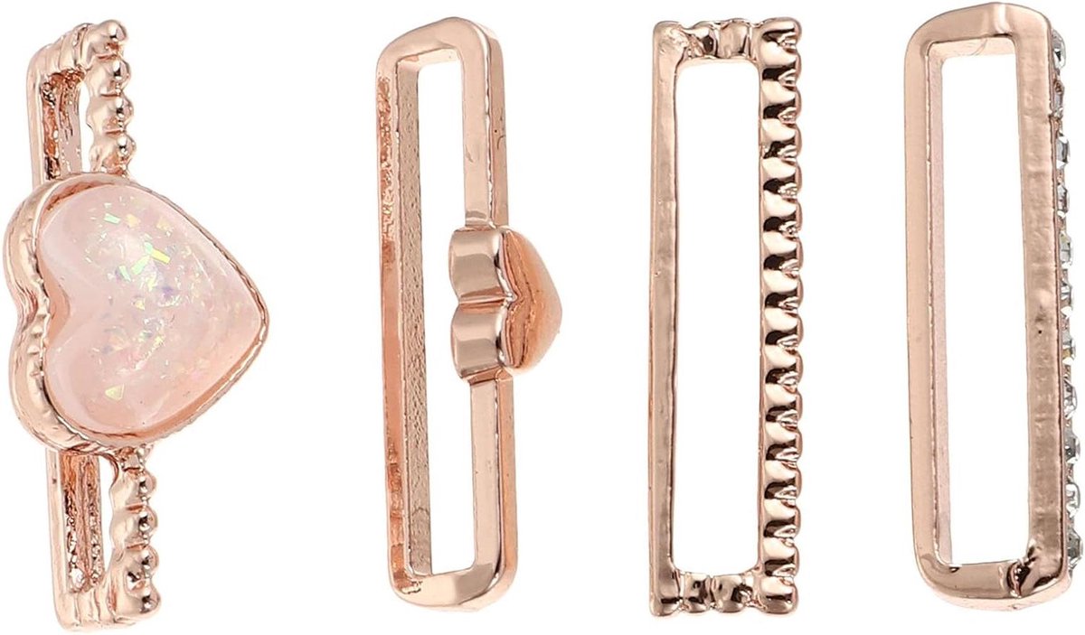 Allecto Premium - Metalen decoratieve ring voor horloges - roségoud - sieraden decoratie - siliconen band compatibel - horloge bedels
