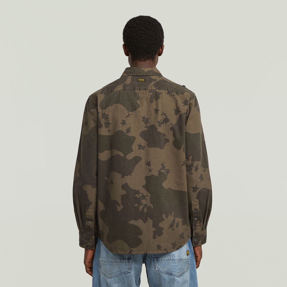 G-Star Cargo Pocket Regular Shirt ls Heren Shirts Wren Gd Border Camo