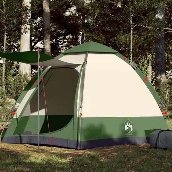 vidaXL Kampeertent 4-persoons - Groen - Snelontgrendeling Kampeertent - Tent - Bungalowtent - Gezinstent - Campinguitrusting van Vidaxl — afbeelding 3